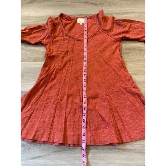 Deletta, Anthropologie, women's red 100% cotton flared tunic size small - Picture 9 of 9